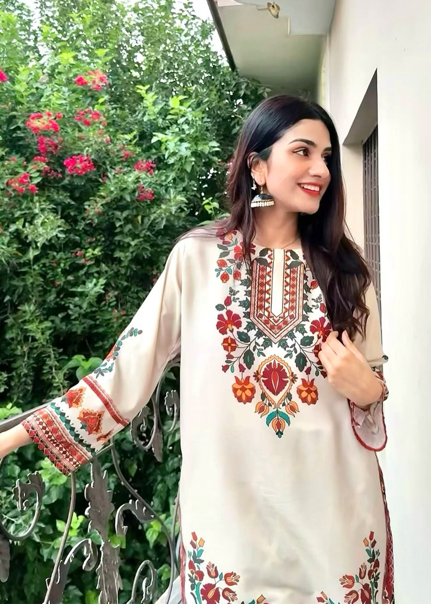 Rosé Garden Printed 2 pc